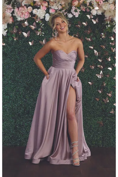 Truedames Strapless Satin Bridesmaid Gown In Multi