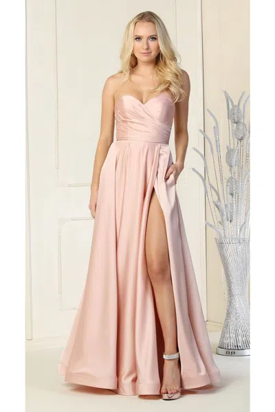 Truedames Strapless Satin Bridesmaid Gown In Pink