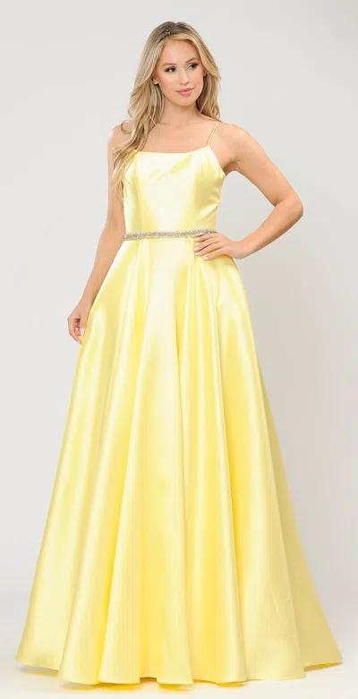 Truedames Strappy Backless A-line Dress In Yellow