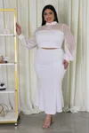 Truedames Stretch Skirt Set In White
