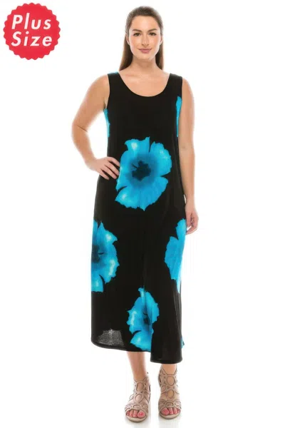 Truedames Stretchy Floral Print Maxi Dress In Black