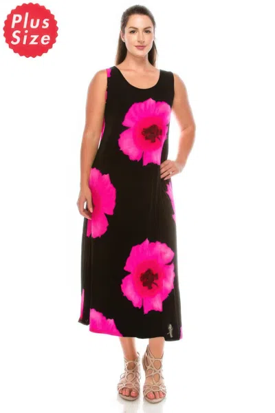 Truedames Stretchy Floral Print Maxi Dress In Pink