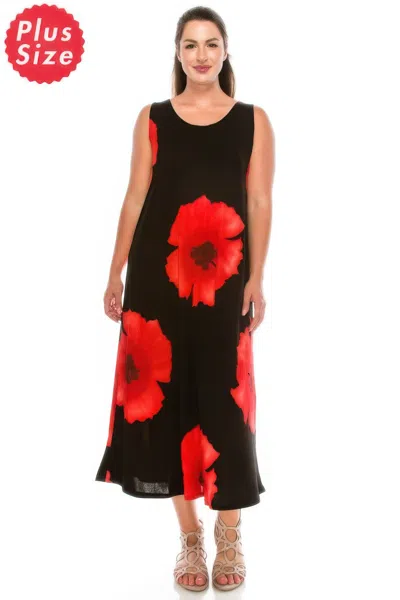 Truedames Stretchy Floral Print Maxi Dress In Black