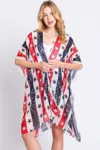Truedames Stripe And Star American Flag Kimono In Multi