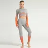 Truedames Stripe Seamless Yoga Set In Orange
