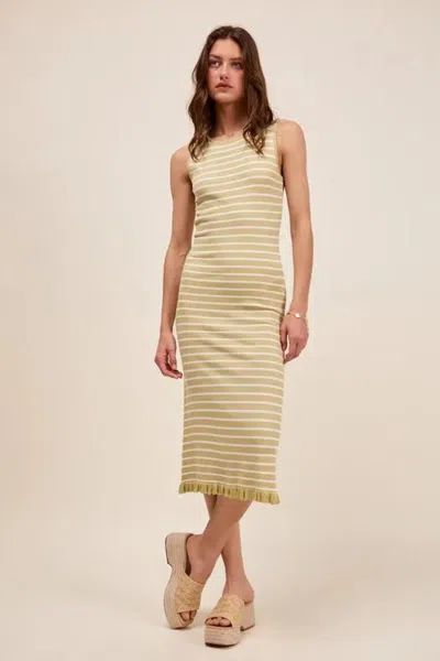 Truedames Stripe Sleeveless Sweater Knit Maxi Dress With Ruffled Hem In Multi