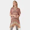 Truedames Stripe Tassel Kaftan Poncho In Multi