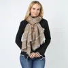 Truedames Stripe Woven Oblong Scarf/shawl In Brown