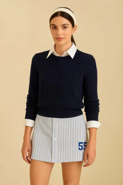 Truedames Striped 55 Skort In Blue