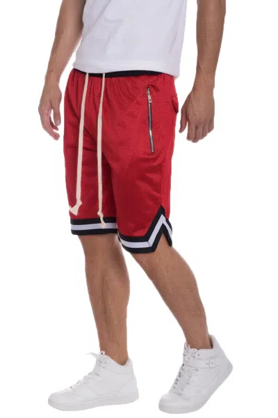 Truedames Striped Band Solid Basketball Shorts In Red