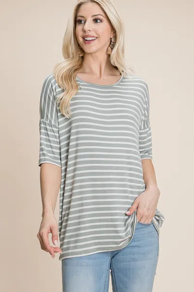 Truedames Striped Round Neck T-shirt In Blue