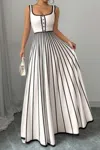 Truedames Striped Square Neck Sleeveless A Line Fit Dress In Multi
