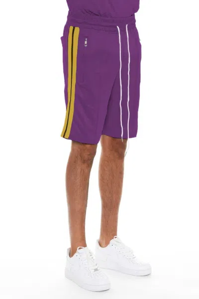 Truedames Striped Tape Shorts In Purple