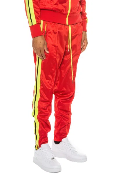 Truedames Striped Tape Track Pants In Red