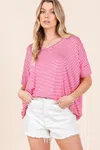 Truedames Striped V-neck T-shirt In Multi