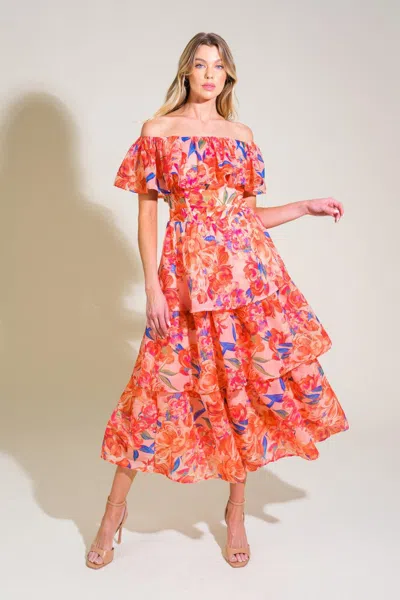 Truedames Stroll The Avenues Woven Midi Dress In Pink