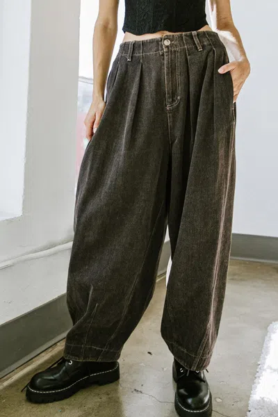 Truedames Stuck In Your Ways Denim Pants In Green