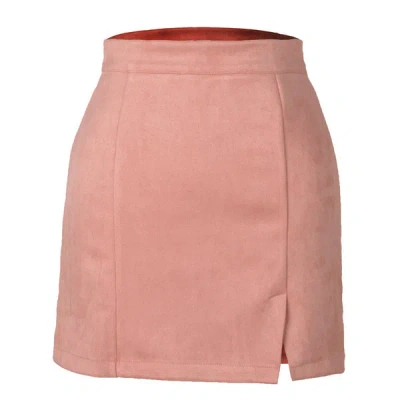 Truedames Suede Wrap Mini Skirt In Pink