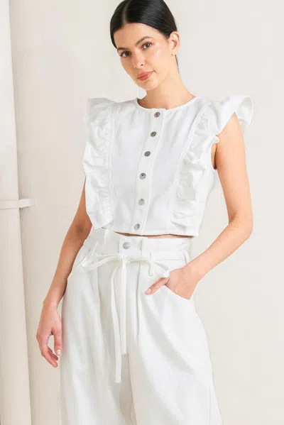 Truedames Sugar Air Twill Top In White