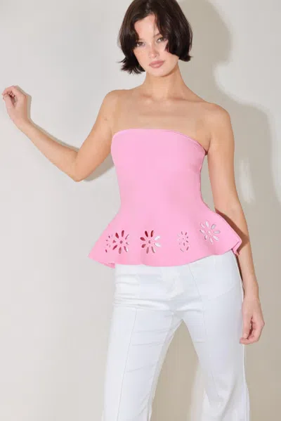 Truedames Sugar Petal Sweater Knit Top In Pink