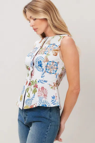 Truedames Summer Atelier Woven Vest In White