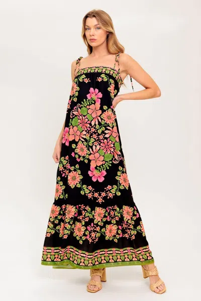 Truedames Summer Glow Black Woven Maxi Dress