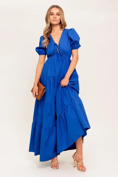 Truedames Summer Glow Royal Blue Woven Maxi Dress