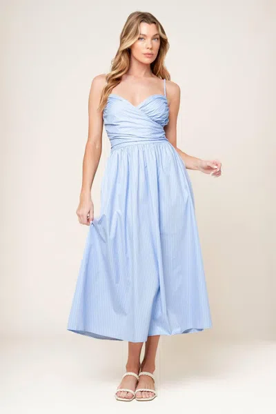 Truedames Summer Invite Pastel Blue Woven Midi Dress In Multi