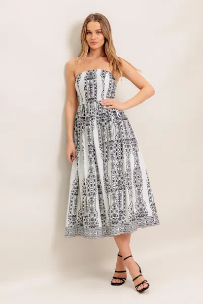 Truedames Summer Silhouette Woven Midi Dress In White