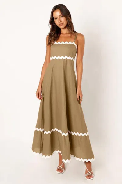 Truedames Summer Solid Color Lace Stitching Elegant Suspender Tube Top Super Pendulum Dress In Green
