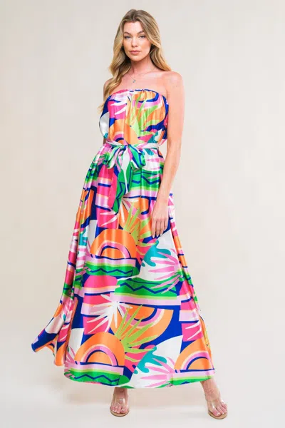 Truedames Summery Inclination Woven Midi Dress In Multi