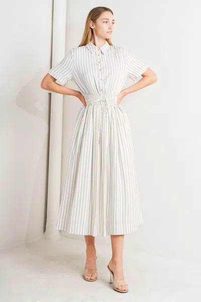 Truedames Sunday Stripe Woven Midi Dress In White