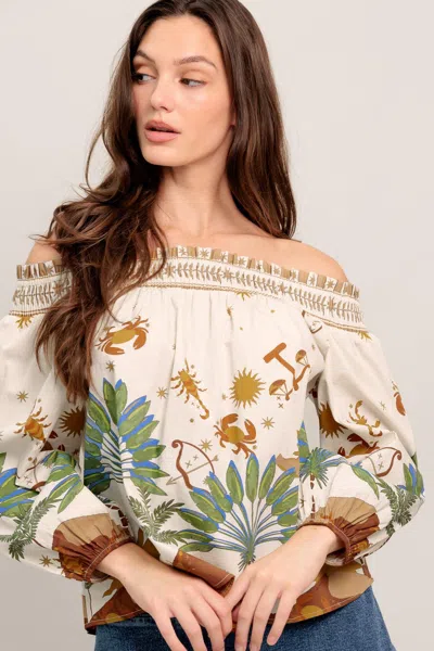 Truedames Sunlit Garden Woven Off Shoulder Top In White