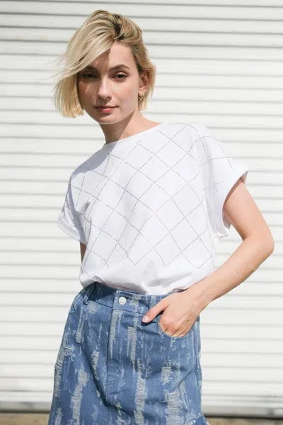 Truedames Sunny Essence Knit Top In White