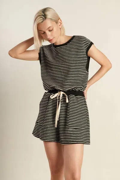 Truedames Sunset Cove Strip Romper In Black