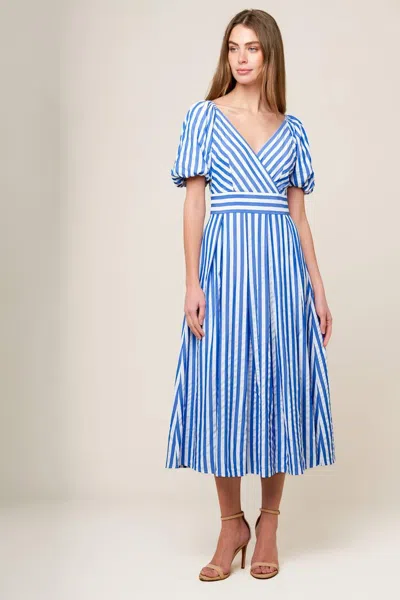 Truedames Sunset Steps Blue Woven Midi Dress