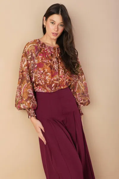 Truedames Sunset Stroll Woven Top In Red