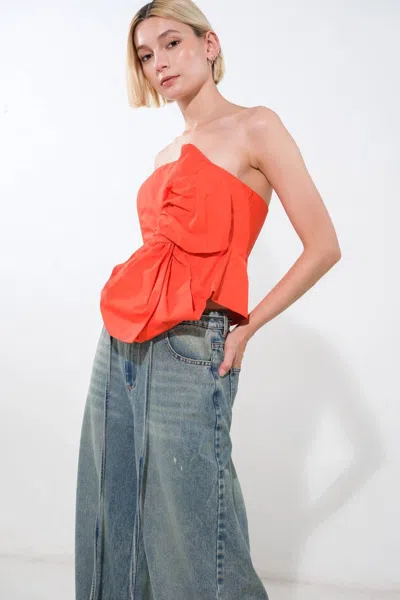 Truedames Sunshine Selection Woven Top In Red