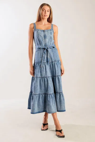 Truedames Sunshine State Of Mind Indigo Denim Dress In Blue
