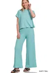 Truedames Sweater Boxy Top & Long Pants Set In Blue
