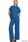 Truedames Sweater Boxy Top & Long Pants Set In Blue