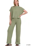 Truedames Sweater Boxy Top & Long Pants Set In Green
