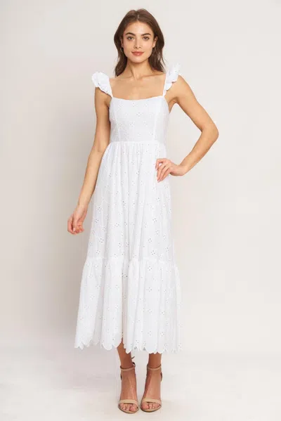 Truedames Sweet Escape Woven Eyelet Midi Dress In Multi