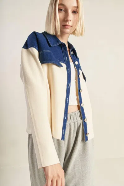 Truedames Sweet Harmony Denim Combination Jacket In Multi
