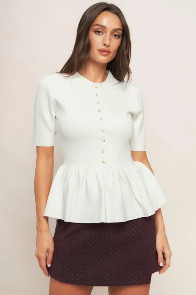 Truedames Sweet Serenade Cream Woven Top In White