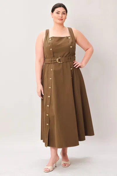 Truedames Sweet Sienna Woven Midi Dress In Brown