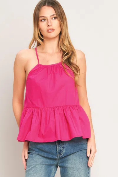 Truedames Sweet Summer Woven Top In Pink