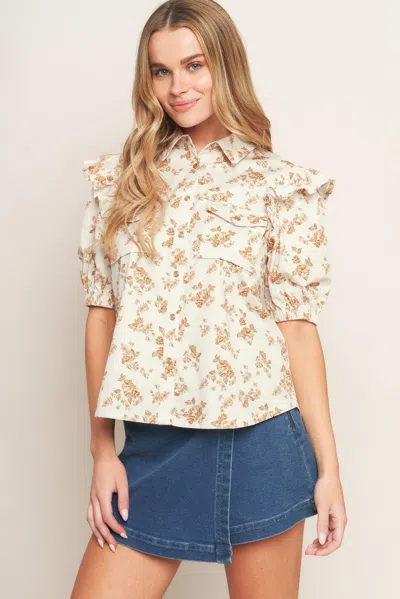 Truedames Sweet Terracotta Woven Top In Multi