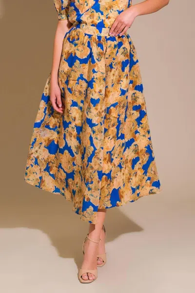 Truedames Sweetest Harmonies Woven Full Skirt In Blue