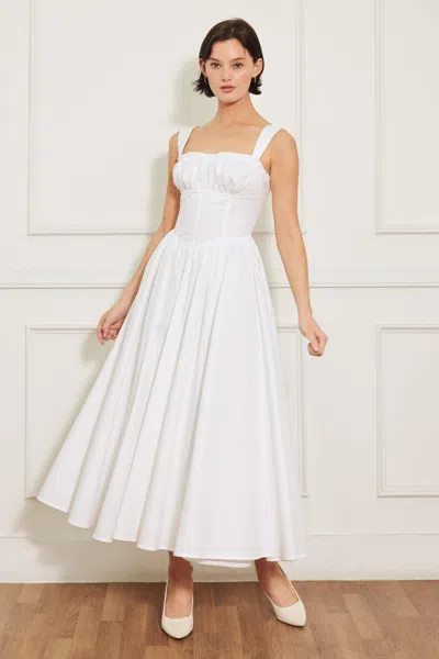 Truedames Sweetheart Serenade Woven Midi Dress In White